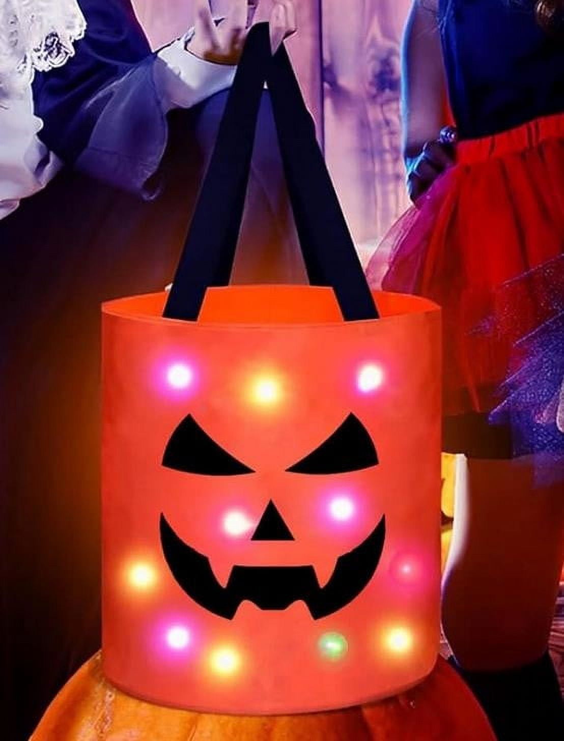 Djunllk LED Lighted Halloween Bucket Trick or Treat Bags Halloween ...