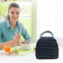 kladzum Large Capacity Lunch Box Bag, Portable Insulated Lunch Bag, Thickened Bento Bag with Pattern, Lunch Bag