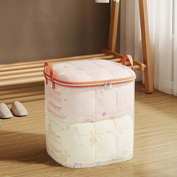 Djunllk Large Storage Bags, Closet Organizers and Storage, Clothes Storage Bins with Lids, Foldable Storage Containers with Reinforced Handles for Clothing, Blanket, Bedding, Comforter