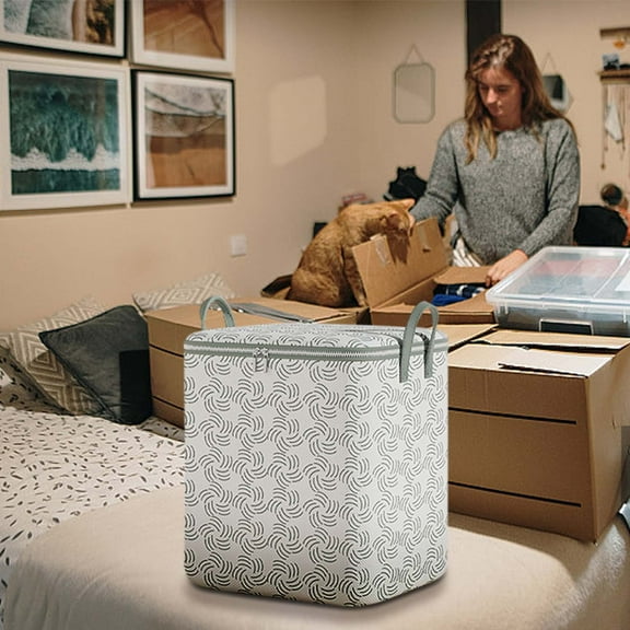 Djunllk Large Storage Bags, Closet Organizers and Storage, Clothes Storage Bins with Lids, Foldable Storage Containers with Reinforced Handles for Clothing, Blanket, Bedding, Comforter