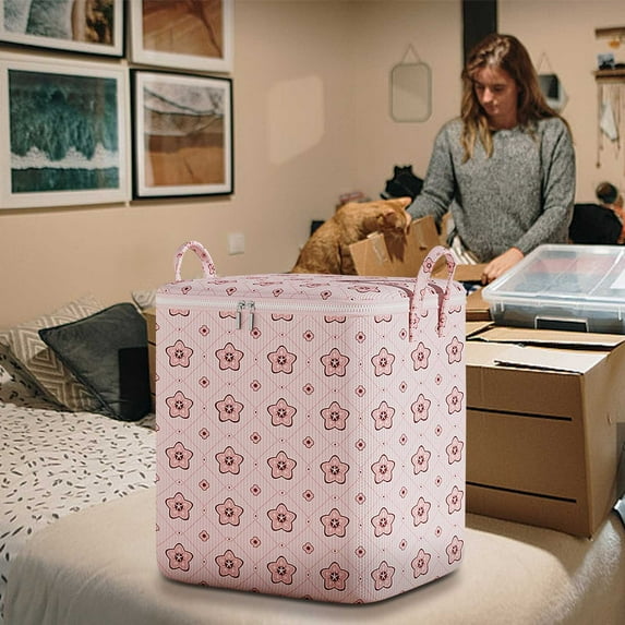 Djunllk Large Storage Bags, Closet Organizers and Storage, Clothes Storage Bins with Lids, Foldable Storage Containers with Reinforced Handles for Clothing, Blanket, Bedding, Comforter
