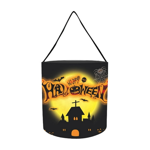 Djunllk Lighted Halloween Bucket Trick or Treat Bags Halloween Decorations, Pumpkin Candy Bucket Reusable Halloween Basket, Portable Baskets for Kids Halloween Party Favors Supplies Props
