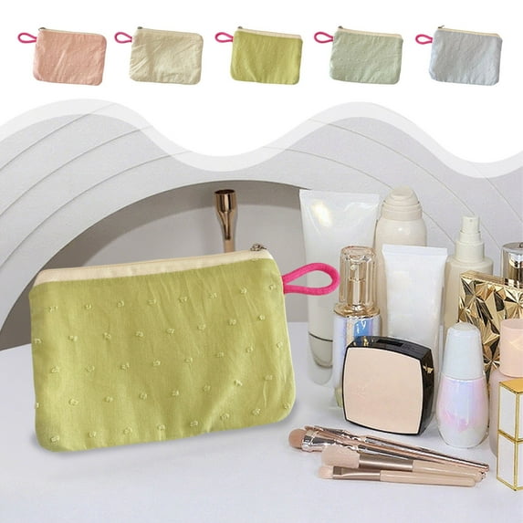 Djunllk Makeup Bag - Travel Cosmetic Bag, Carrying Around Small Purse Mini Zipper Bag, Clutch Purses for Women Girls