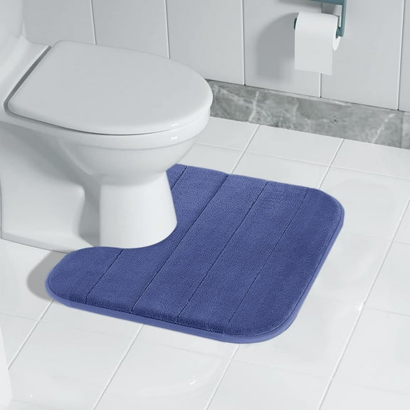 Djunllk Memory Foam Bathroom Rugs Toilet Mats, Soft Comfortable Toilet Mat for Bathroom Floor, Non-Slip Bathroom Rugs for Toilet, Thick Dry Quickly Absorbent Water Bath Mat