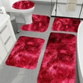 Djunllk Mixed Colors Bath Mats 5 Set Bathroom Rugs for 5 Pcs Toilet
