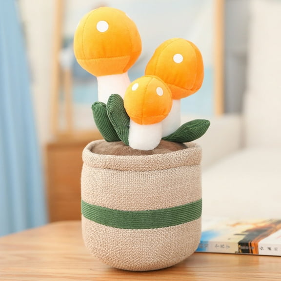 Djunllk Mushrooms Simulation Potted Plush Toy Doll Plant Indoor Decoration Plush Dolls, Dog Toys