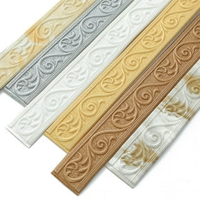 Djunllk Peel and Stick Molding, Thickened Self-adhesive Stereo Waist Line Background Baseboard Trim, Wall Border Line Top Corner Line Decorative Wall Sticker, Peel and Stick Wall Molding