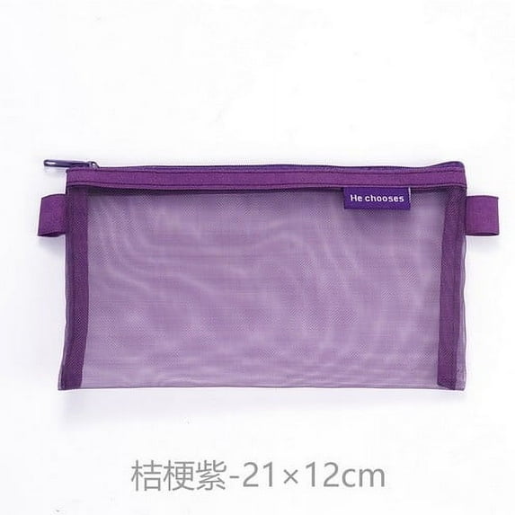 Djunllk Pencil Pouch - Minimalist Mesh Zipper Pouch Colorful Lightweight Portable Small Pencil Bag for Travel Office Stationary Organization