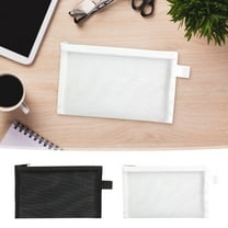 Djunllk Pencil Pouch - Minimalist Mesh Zipper Pouch Lightweight Portable Small Pencil Bag for Travel Office Stationary Organization