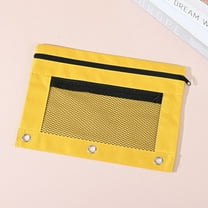 Djunllk Pencil Pouch Sets of 5 Pcs - Large Capacity Oxford Cloth Binder Zipper Pouch Double Layers Pencil Bag with 3 Grommets for Travel Storage Office Supplies Storage