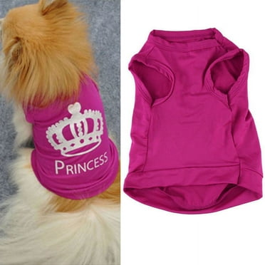 kladzum Pet Dog T Shirt Small Dogs Clothes Summer Dog Tshirt, Fashion Pet Dog Cute Princess T-Shirt Clothes Vests Summer Coat Puggy Costume Puppy Shirts Dog Vests Apparel on Clearance