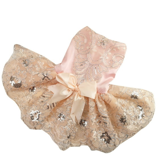 kladzum Pet Dress Shirt Cute Dog Princess Dress Dog Pet Bottoming Fine Print Dress Clothes Lace Breathable Dress, Puppy Summer Apparel Clothes Dog Clothes