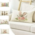 thumbnail image 1 of Djunllk Pillow Covers 19.6x11.8, Embroidered Cute Rabbit Spring Farmhouse Style Decorative Pillowcases, 1 of 9