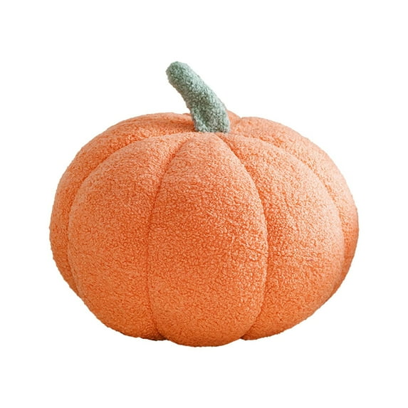 Djunllk Pumpkin Throw Pillow Fluffy Ultra Soft, Large Size 13" Diameter, Fuzzy 3D Pumpkin Pillow Thanksgiving Halloween Decorations, Cute Plush Pumpkin Toy Fall Decor for Home