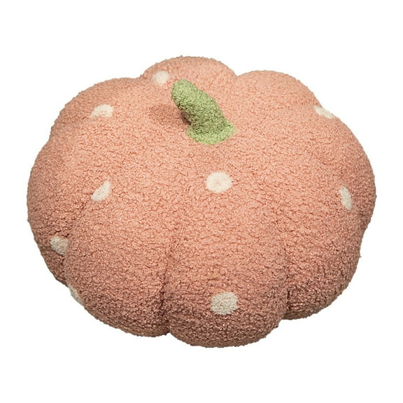 Djunllk Pumpkin Throw Pillow Spotted Fluffy Ultra Soft, Small Size 7" Diameter, Fuzzy 3D Pumpkin Pillow Thanksgiving Halloween Decorations, Cute Plush Pumpkin Toy Fall Decor for Home