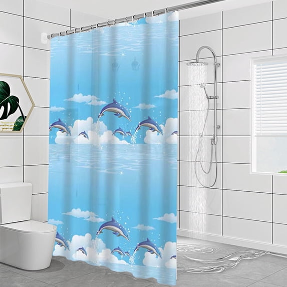 Djunllk Shower Curtain Liner 71 x 31 in Waterproof Shower Curtains for Bathroom Decorative Bathroom Accessories with 6 Hooks