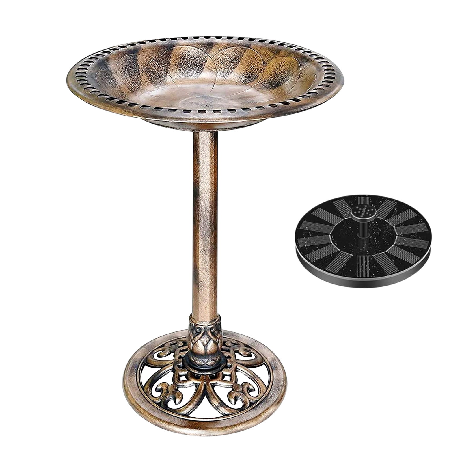 kladzum Solar Bird Bath Fountains, Bird Bath Bowl with Solar Pump, Solar Powered Water Combo Set with 8 Water Spray Types for Outdoor Garden Yard Patio, Pet Supplies