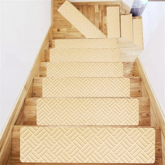 Djunllk Stair Treads - Non Slip Carpet Stair Treads for Wooden Steps, Self-Adhesive Low Noise, Stair Runner for Kids Pets Elderly, 29 x 8 inch