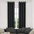 thumbnail image 1 of Djunllk Thermal Insulated Blackout Curtains for Bedroom Living Room Solid Light Blocking Drapes Kitchen Curtains, 1 Panels, 63" Long x 42" Wide Black, 1 of 5