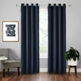 thumbnail image 1 of Djunllk Thermal Insulated Blackout Curtains for Bedroom Living Room Solid Light Blocking Drapes Kitchen Curtains, 1 Panels, 63" Long x 42" Wide Blue, 1 of 6