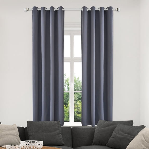 Djunllk Thermal Insulated Blackout Curtains for Bedroom Living Room Solid Light Blocking Drapes Kitchen Curtains, 1 Panels, 63" Long x 42" Wide Gray