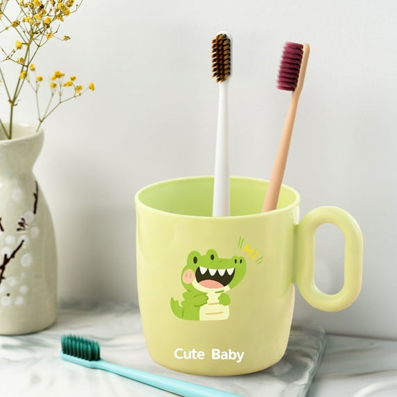 Djunllk Toothbrush Cup - Household Small Bathroom Cups Plastic Toothbrush Holder 302ml