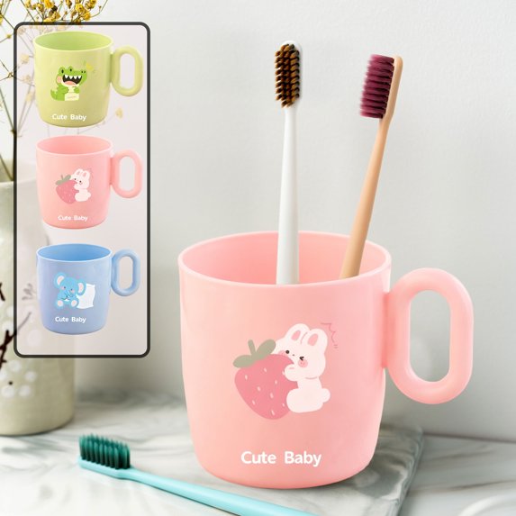 Djunllk Toothbrush Cup - Household Small Bathroom Cups Plastic Toothbrush Holder 303ml