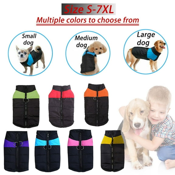 kladzum Warm Dog Coat, Winter Dog Clothes, Us Pet Dog Vestsjacket Warm Clothes Winter Padded Coat Small/Large, Pet Jacket Dog Vests Pet Apparel