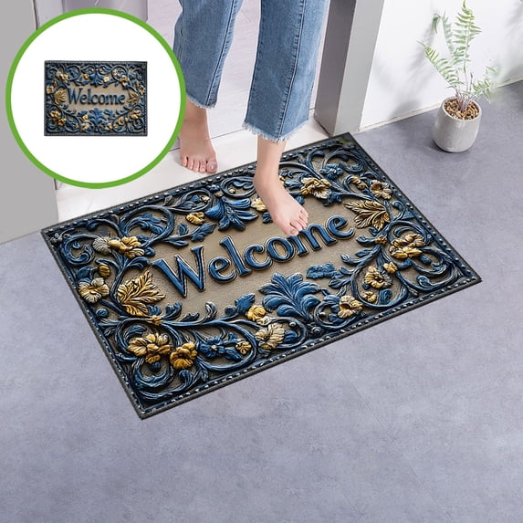 Djunllk Welcome Mat - Non Slip & Stain Resistant Floor Mat Stylish Doormat for Front Door Room Entryway, 19 x 31 inch