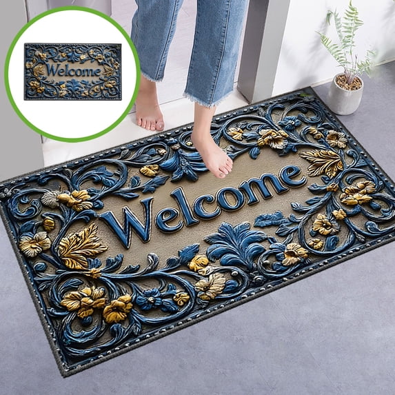 Djunllk Welcome Mat - Non Slip & Stain Resistant Floor Mat Stylish Doormat for Front Door Room Entryway, 31 x 47 inch