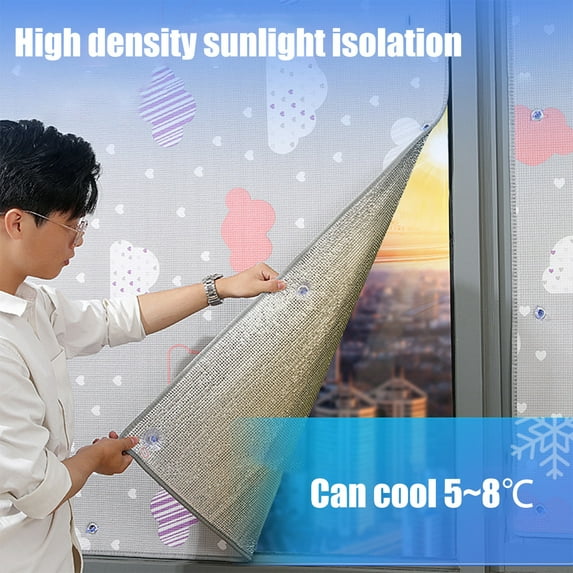 Djunllk Window Insulation Film Reusable Aluminum Foil Window Privacy Film for Patio Winterizing Thicken Warm Winter Waterproof Attic Window Insulation for Summer Heat