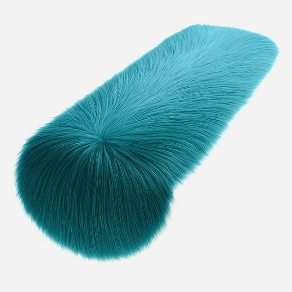 FabricLA Dk Turquoise Faux Fur Accent Cut 12 x 24 Inches with Rounded Edges for Holiday & Christmas Decor