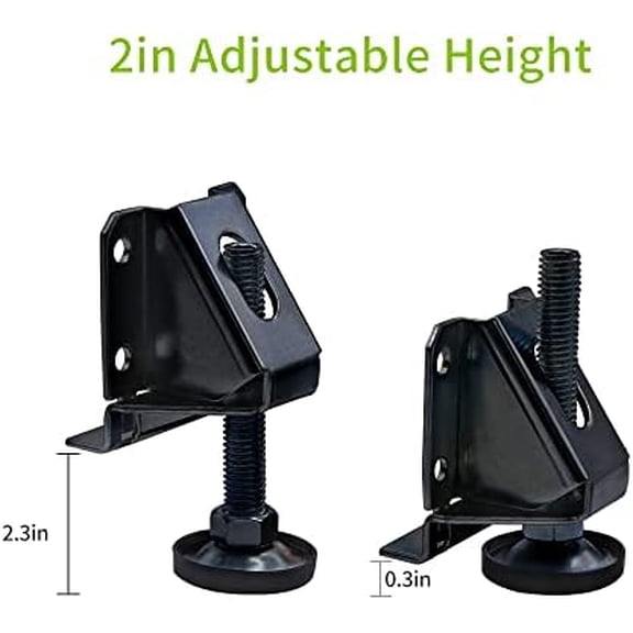 DkOvn Leg Leveler, 16 Pack Heavy Duty Leveling Feet, Adjustable Furniture Leveler Legs, with Screws, Lock Nuts and Wrench, 2 inch Adjustable Height, for Furniture, Table, Cabinets