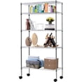 thumbnail image 1 of Dkeli 5 Tier Wire Shelving Unit for Garage Metal Shelf with Wheel Storage Shelf Pantry Rack for Kitchen,Office, Chrome, 1 of 7