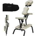 thumbnail image 1 of Dkeli Foldable Massage Chair Portable Adjustable Tattoo Spa Therapy Chair Leather with Free Carry Case, Cream, 1 of 6