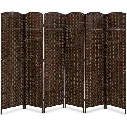 Dkeli Room Dividers and Folding Privacy Screen 6 Panel Portable Privacy Partition Wall Divider, Brown