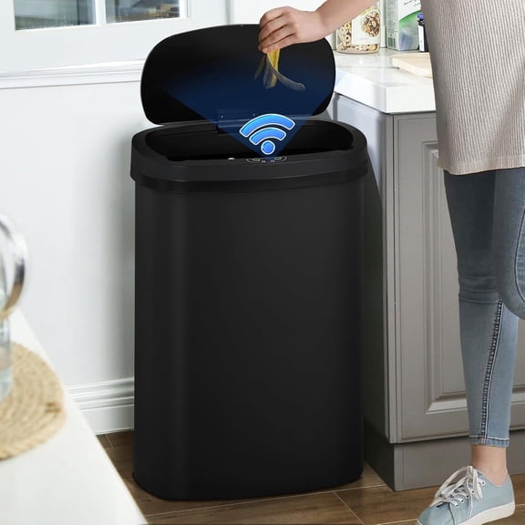 Dkelincs 13 Gallon Automatic Trash Can with Motion Sensor 49L Touchless Kitchen Garbage Can with Removable Lid, Waterproof for Home Bathroom