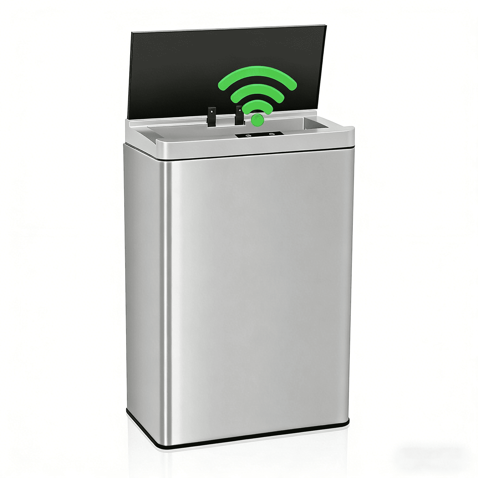 Dkelincs 13 Gallon Stainless Steel Kitchen Trash Can Automatic Touch Free Garbage Can with Lid, Silver