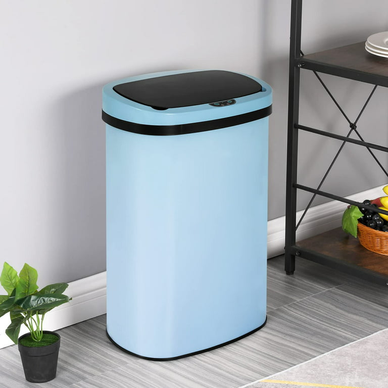 Dkeli Kitchen Trash Can with Soft Slow Lid Pedal Step Trash Can with Removable Plastic Inner Bucket Stainless Steel Garbage Can for Bathroom Kitchen A
