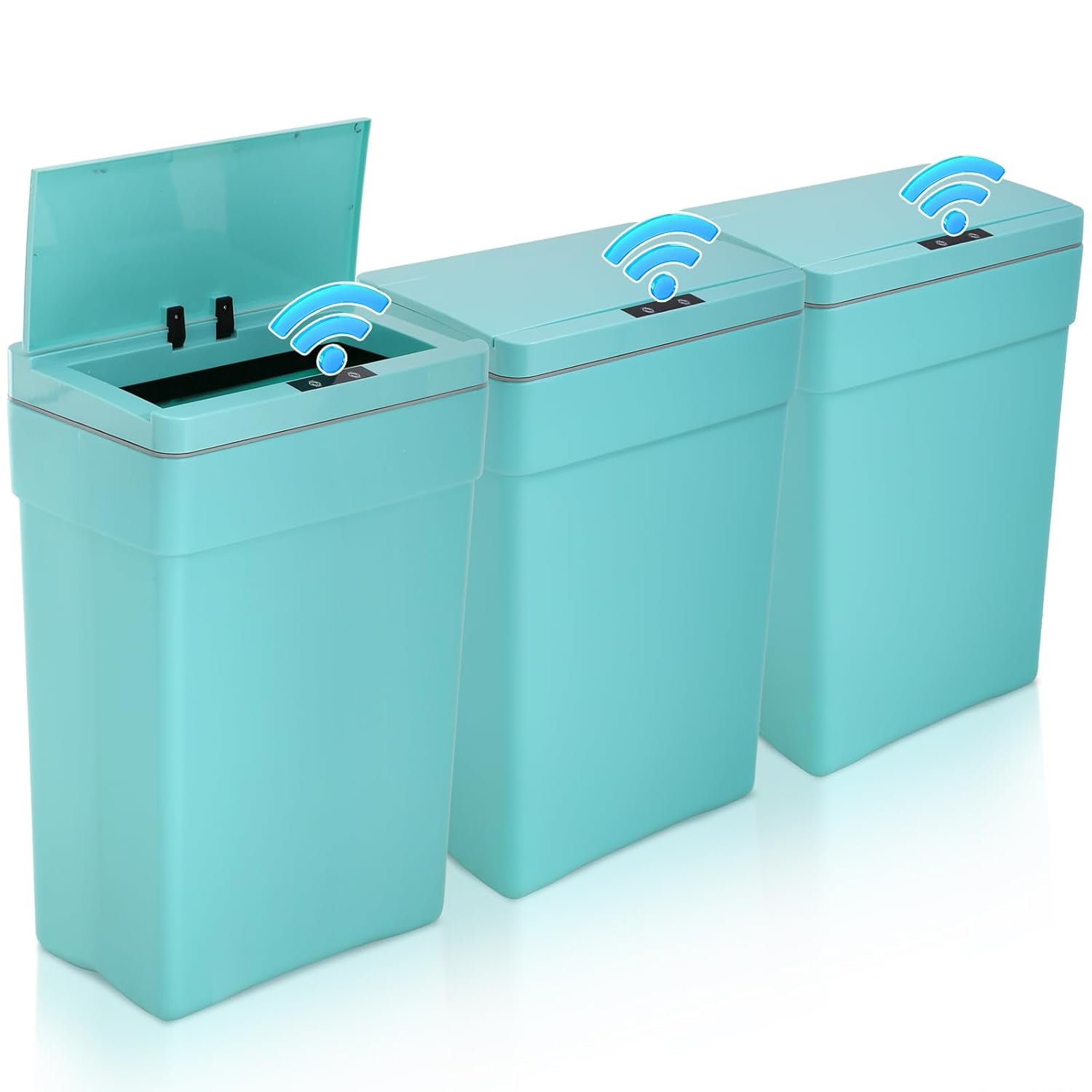 Dkelincs 13 Gallon Kitchen Trash can with Lid, Plastic PP Automatic ...
