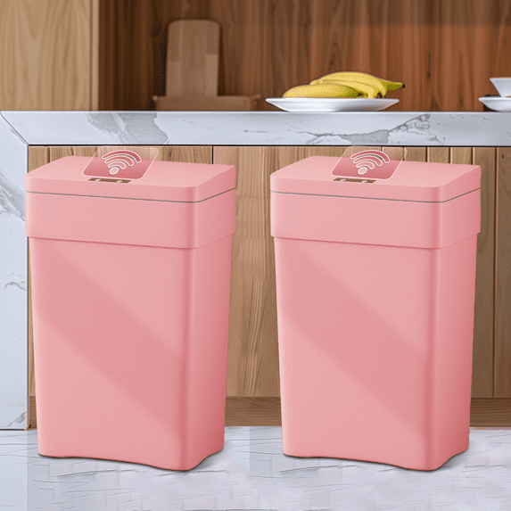 Dkelincs 13 Gallon Kitchen Trash can with Lid, Plastic PP Automatic ...