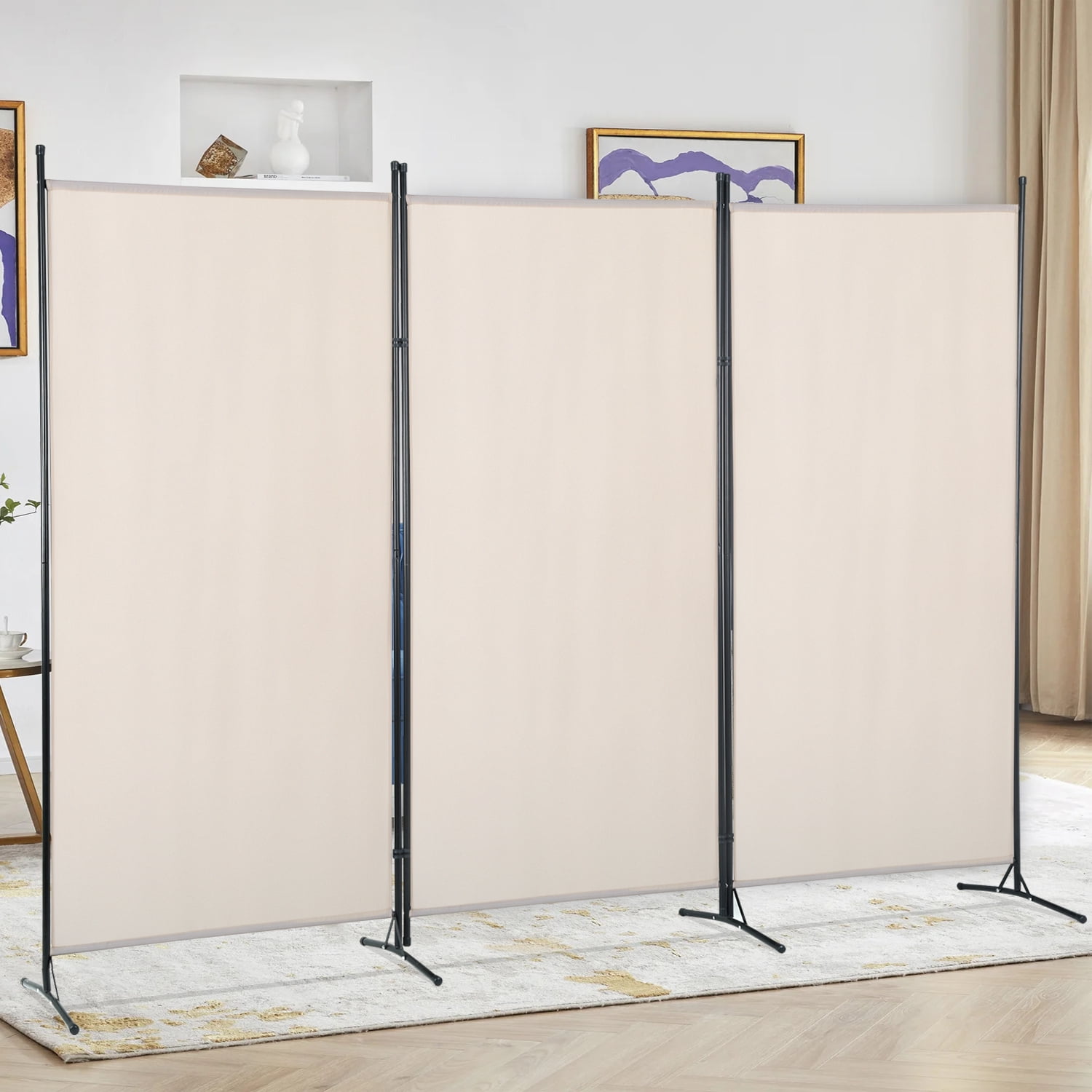 YASRKML 3 Panel Room Divider, Folding Privacy Screen for Office, Partition  Room Separators, Freestanding Room Fabric Panel 102x71.3, Beige, (RD202104)
