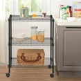 thumbnail image 1 of Dkelincs 3-Tier Metal Shelving, Adjustable Wire Shelving Unit with Casters and Leveling Feets, NSF Certified Storage Shelves for Kitchen, 23L x 13W x 32H, Black, 1 of 8