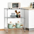 thumbnail image 1 of Dkelincs 3-Tier Storage Shelves 450lbs Capacity Metal Kitchen Rack Chrome, 1 of 7