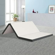 Dkelincs 3" Tri-Fold Folding Mattress Portable Memory Foam Mattress Topper with Washable Cover, Queen