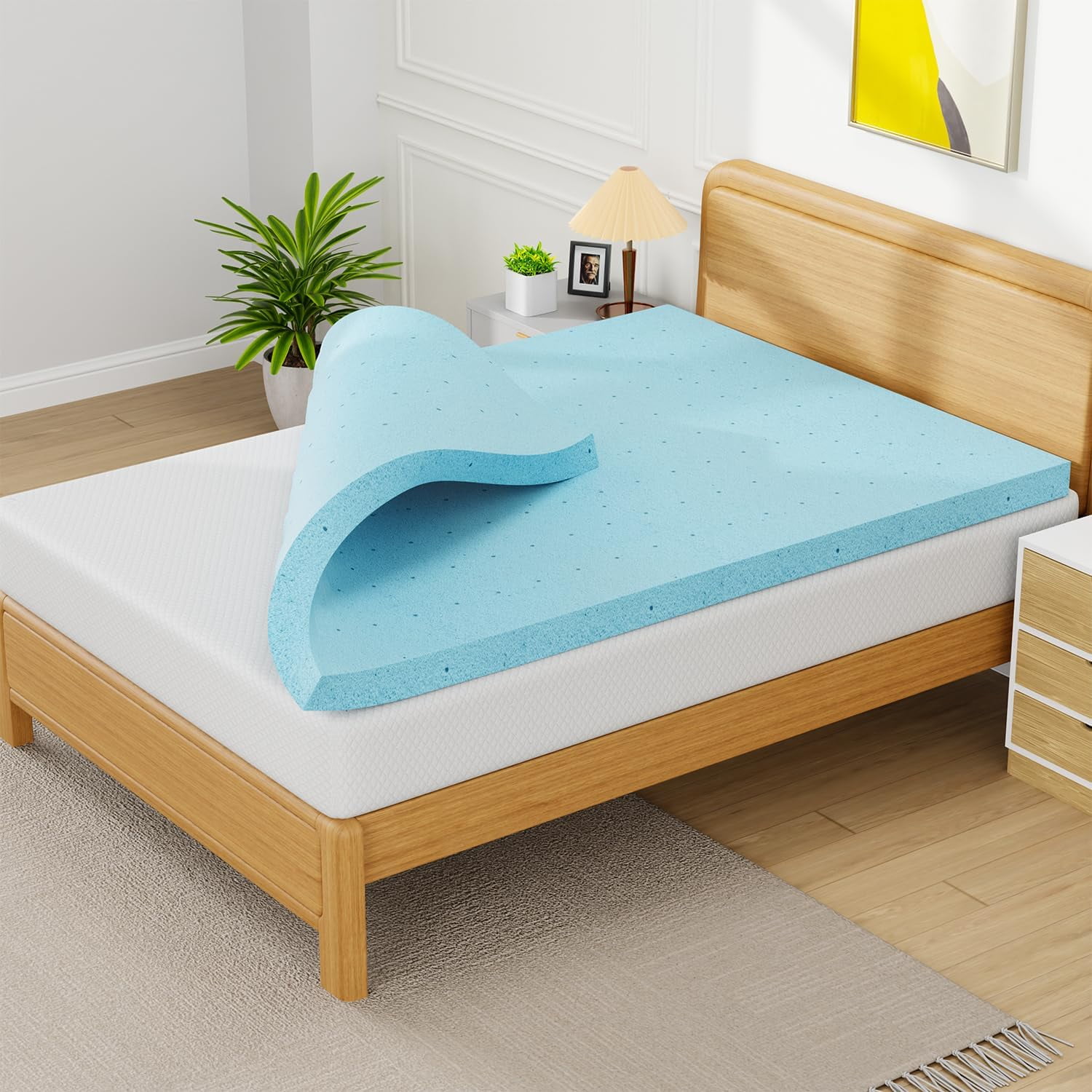 50D High-Density Sponge Mattress Support – 2” Thick Black Bed Board To Fix Sagging Beds (60” X 24” X 2”)