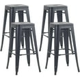 thumbnail image 1 of Dkelincs 30 Inch Metal Bar Stools Set of 4 Modern Counter Height Kitchen Bar Chair Backless Stackable Chair, Black, 1 of 8