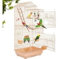 thumbnail image 1 of Dkelincs 39 inch Open Top Parakeet Bird Cage Large Flight Pet House Accessories with Toys, Almond, 1 of 7