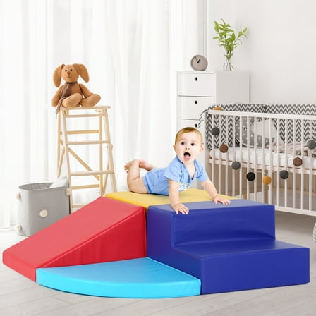Dkelincs 4 Piece Baby Climb & Crawl Activity Play Set Safe Foam Blocks Toddler Climbing Toys Indoor