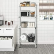 Dkelincs 4-Tier Wire Shelving Unit Height Adjustable Storage Shelf W/4 PP Sheets for Kitchen, Chrome